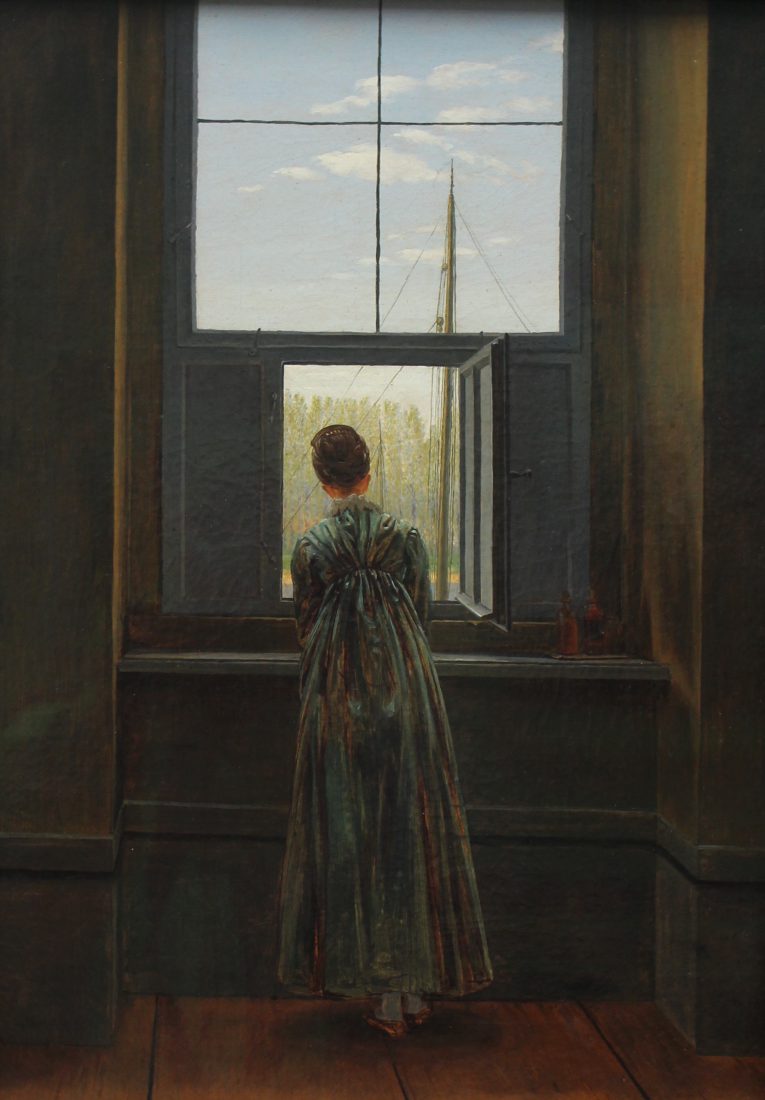 Femme à la fenêtre Paysage montagnes Caspar David Friedrich Musée Berlin