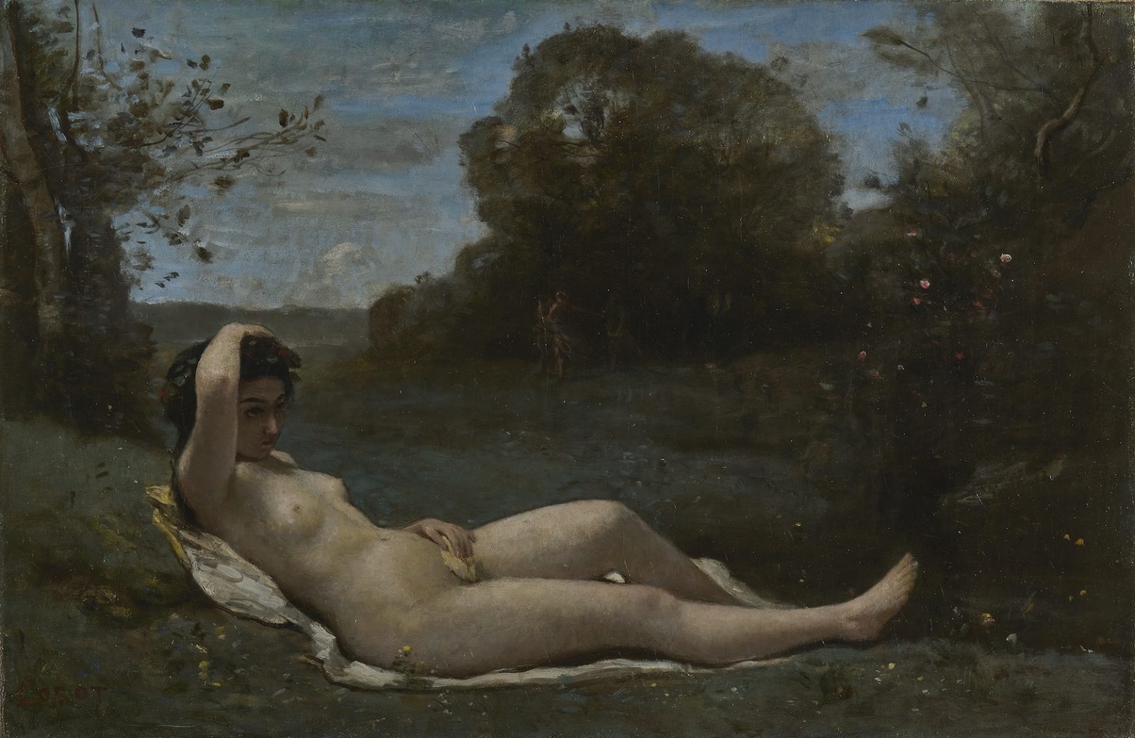 Nymphe couchée à la campagne Camille Corot