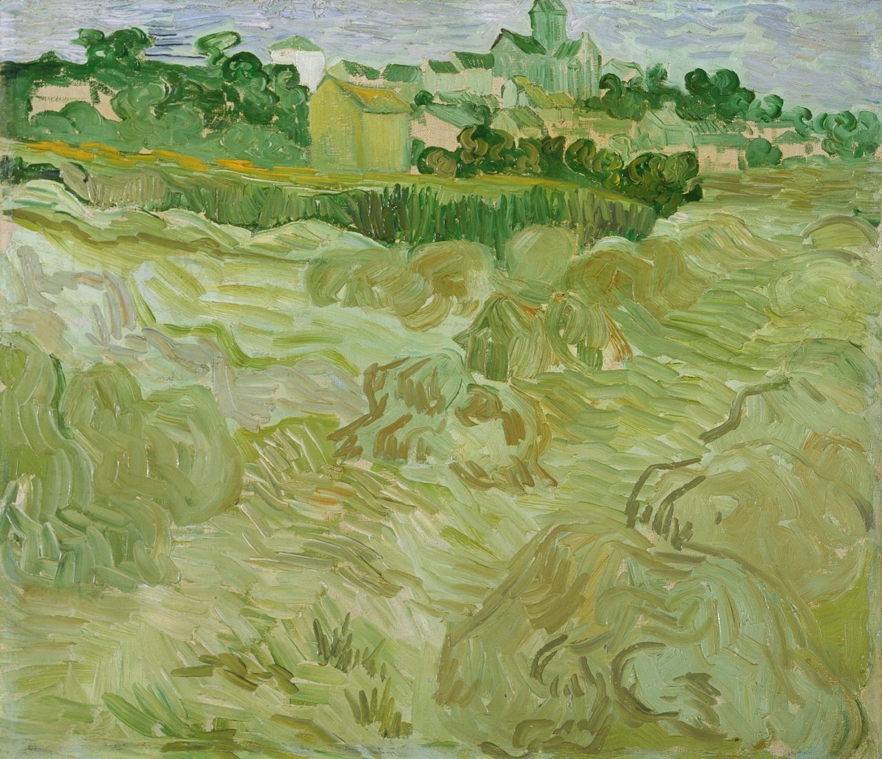 Vue d'Auvers avec champ de blé, Vincent van Gogh